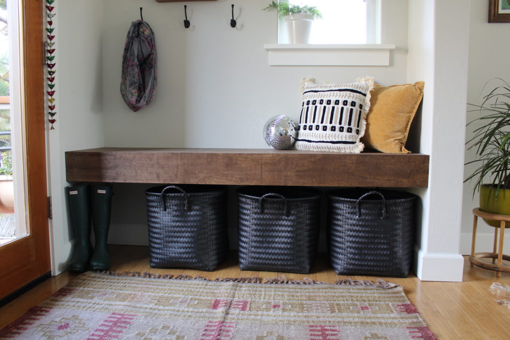 Diy entryway bench online with hooks